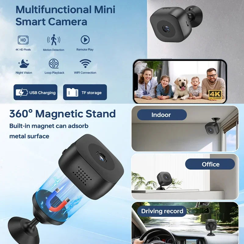 Mini 4K WiFi Security Camera – Remote Monitoring (2025)