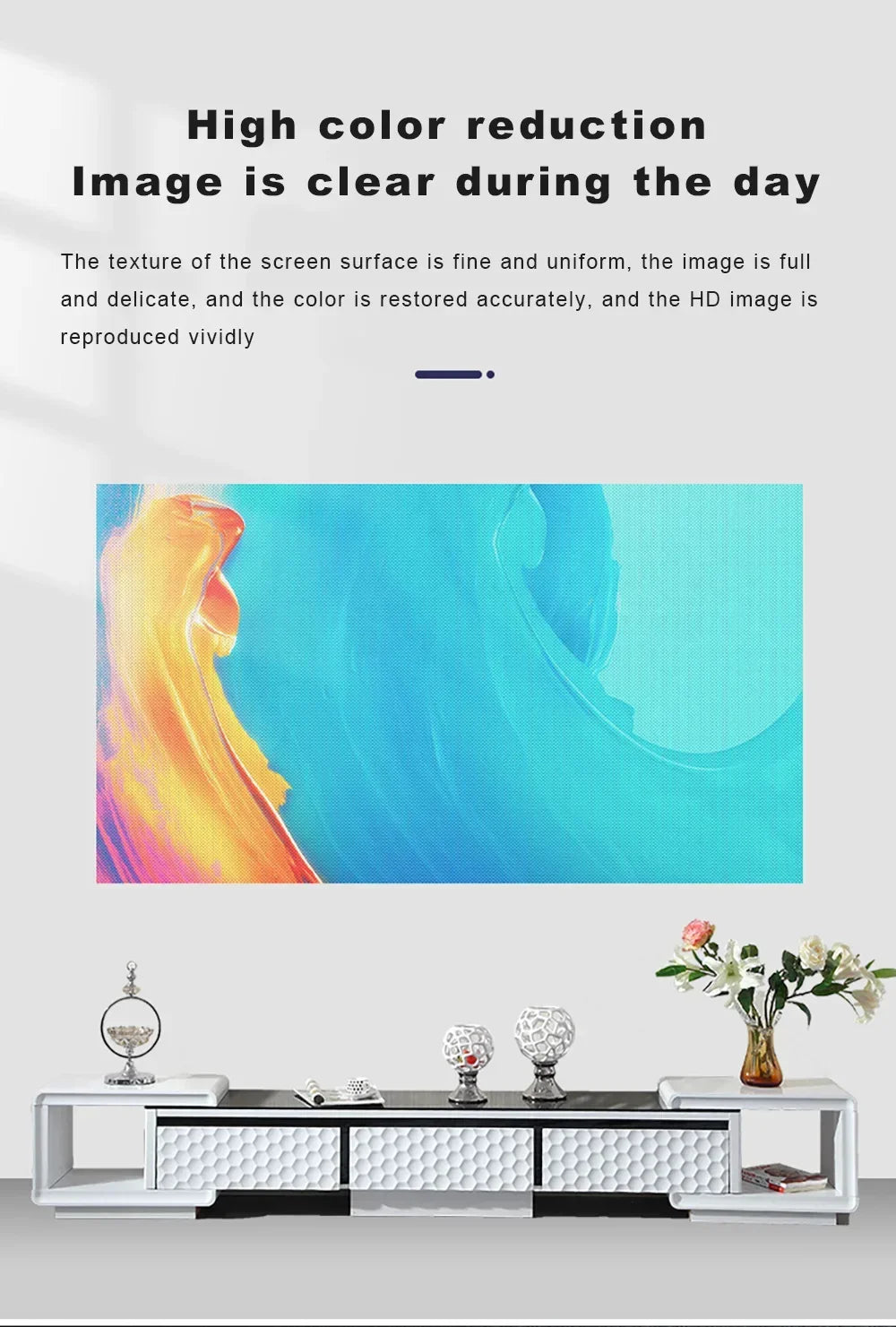 4K Anti-Light Portable Projector Screen (16:9) – Foldable Metal Frame