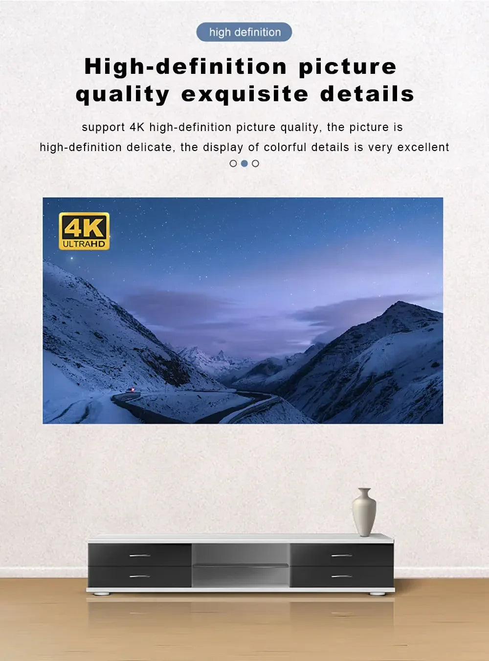 4K Anti-Light Portable Projector Screen (16:9) – Foldable Metal Frame