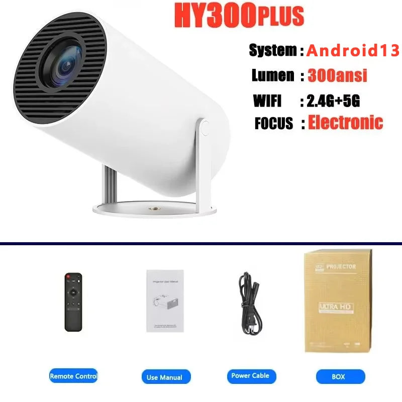 DEYSIN HY300 Plus HD Projector Portatil 4K 1280x720P Android Wifi LED Video Home Theater Cinema Phone Mini Games Proyector Movie