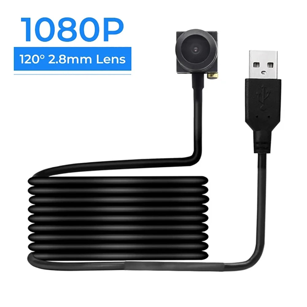 Full HD Mini 2MP USB Webcam with Interchangeable Lenses (2.8/3.7mm) | 1080P Full HD for PC, Conferencing & Security Monitoring