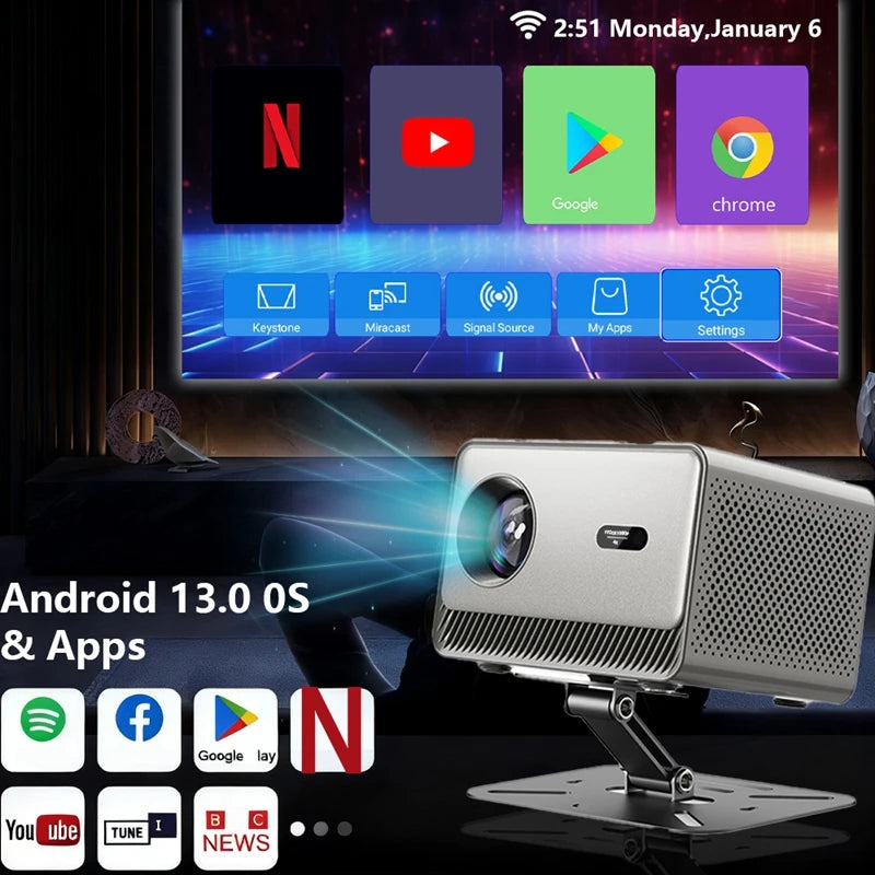 30000 Lumens 4K UHD Projector Laser Focus Android 12 WiFi 1080P Full HD Home Theater Movie Projector For Netflix M10 PLUS