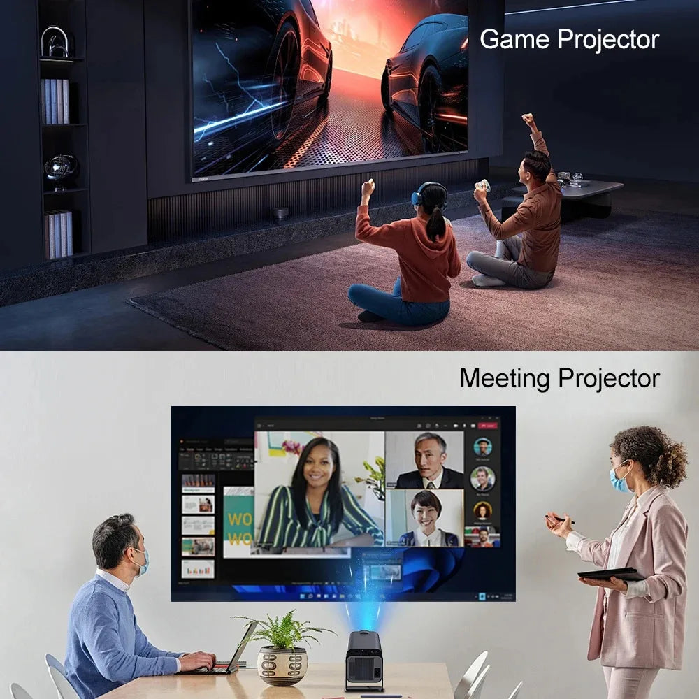HY320 Android Projector (4K Support) – 300 ANSI – 180° Rotatable Portable