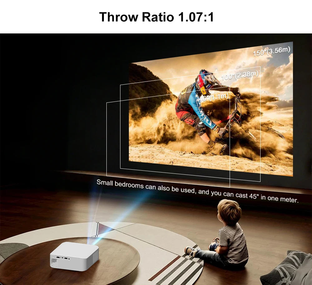 Touyinger L9W 4K Mini Projector (Android) | Full HD Home Theater + Bluetooth